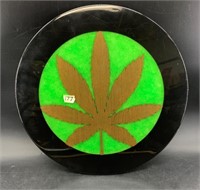 Marijuana emblem Hand made from epoxy & wood from