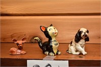 DISNEY "FIGARO" CAT & PORCELAIN DOG & FAWN