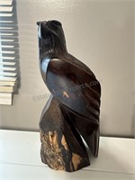 Hand carved Eagle Statue 9"