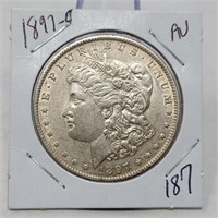 1897-O Silver Dollar AU