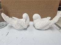 Santini White Doves Sculptures