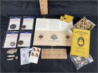 Coins of colonial America, puzzle in Penimaid box