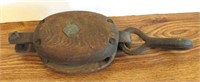 Antique Wood Pulley