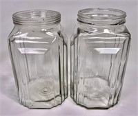 2 store jars (no lids), 10" and 10.5" tall, 6"