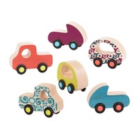 B. toys- 6 Little Wooden Toy Cars- Free Wheee-Lees