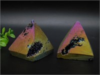 DRUZY TITANIUM PYRAMIDS ROCK STONE LAPIDARY SPECIM