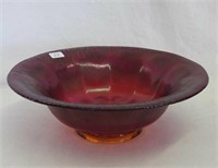 Wide Panel 9" deep round bowl - red stretch