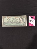 1954 Canadian One Dollar Banknote -Circulated