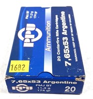 Box of 7.65 x 53mm Argentine 174-grain FMJ