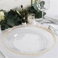 Clear Rose Gold Beaded 12 inch Trim Plates