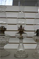 GLASS OIL LAMP WITH SHADE 20"