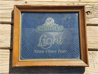 "Schlitz Light" Framed Bar Mirror