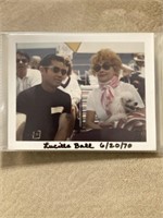 Autograph, 1970 Lucille Ball photo with dog