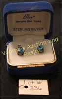Caribbean Blue Topaz sterling earrings