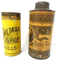 Lot of 2,A&P Pepper,Family Tea Tins