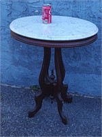 Oval White marble top stand