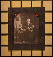 "The Lesson" 24 ¬ X22.5 Yellow tile/old print