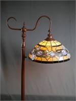 Vintage Tiffany Style Slag Glass Floor Lamp