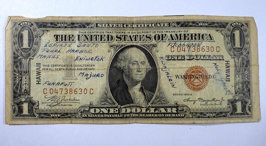 1935 $1 "SHORT SNORTER" "HAWAII" NOTE