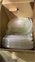 Box lot - center pole lampshades, antique, lot of