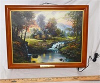 VINTAGE LIGHT-UP THOMAS KINKADE "MOUNTAIN RETREAT"