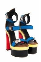 Vintage Versace Color Block Strap Heels