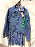 Levis Girls 2 Piece Dress And Denim Jacket Xl 14