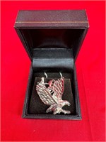 Sterling Silver Diamond Cut Eagle Pendant