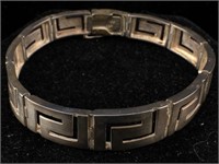 Sterling Silver Greek Key Bracelet 8 in