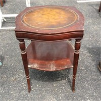 Mahogany Leather Top Table