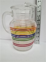 Depression Scarce Ring Decorated 80 Oz. Pitcher