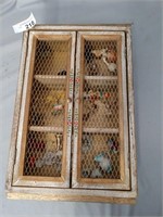 Wooden Knick Knack Cabinet with Figurines