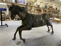 Rearing Metal Horse Sculpture As Is