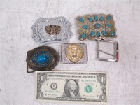 Lot of Metal Belt Buckles - Possible Turqouise