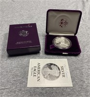 1989 Proof American Eagle Silver Dollar in OGP