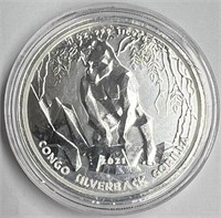 2021 Congo Silverback Gorilla 1 Ounce Silver