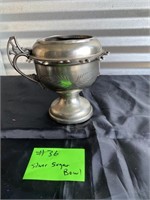 Antique Silver Sugar Bowl with Spoon Holders