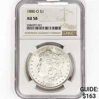 1880-O Morgan Silver Dollar NGC AU58