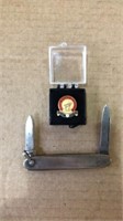 40 year Moose Lodge pin and small  Imperial knife