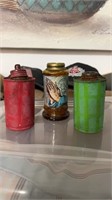 3 small vintage oil lamp bases