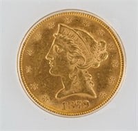 1879 Half Eagle ICG MS63 Liberty Head $5