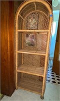 22x 58 Mid Century Rattan Wicker Shelf