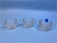 3 - Vintage Indiana Glass Sugar Bowls