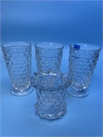 3 Tea Glasses and Vase