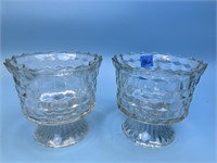 2 - Vintage Indiana Glass Footed Compotes