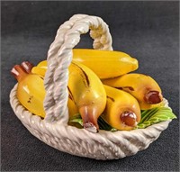 Vintage Capodimonte Italian Woven Fruit Basket Ban