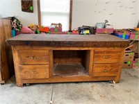 7ft workbench on wheels