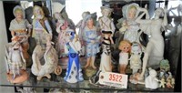 Entire shelf of antique bisque figurines: Pinky