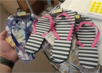 NEW 3PR LADIES SZ SMALL 5/6 FLIPFLOPS