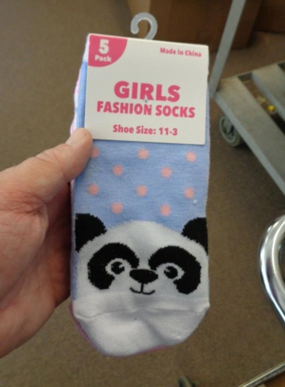 NEW 5PR GIRLS SOCKS SZ 11